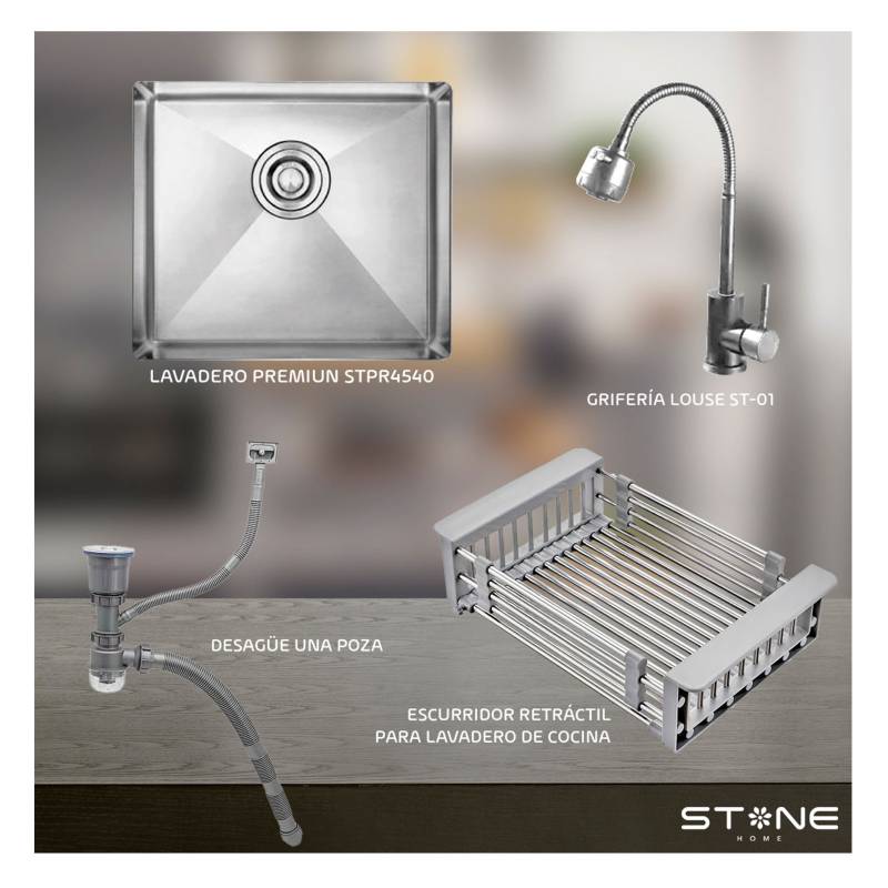 COMBO LAVADERO PREMIUM STPR4540 + LOUISE ST-01 CON ESCURRIDOR - 2