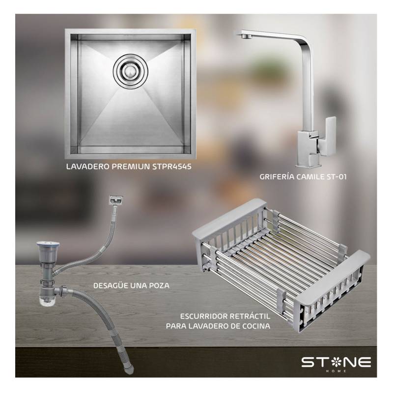 SET LAVADERO STONE HOME PREMIUM STPR4545 CAMILE ST-01 ESCURRIDOR - 6