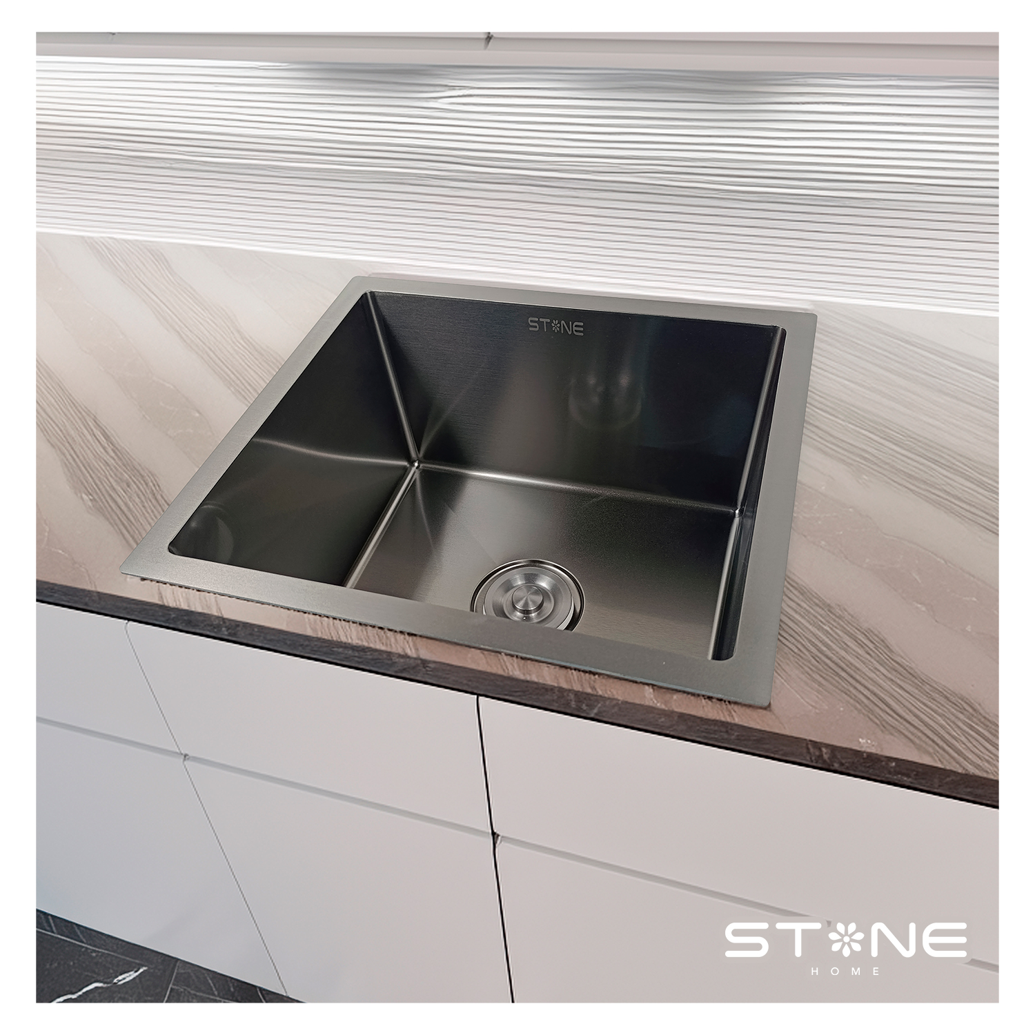 LAVADERO DE ACERO LUXURE STLU4540 STONE - 1