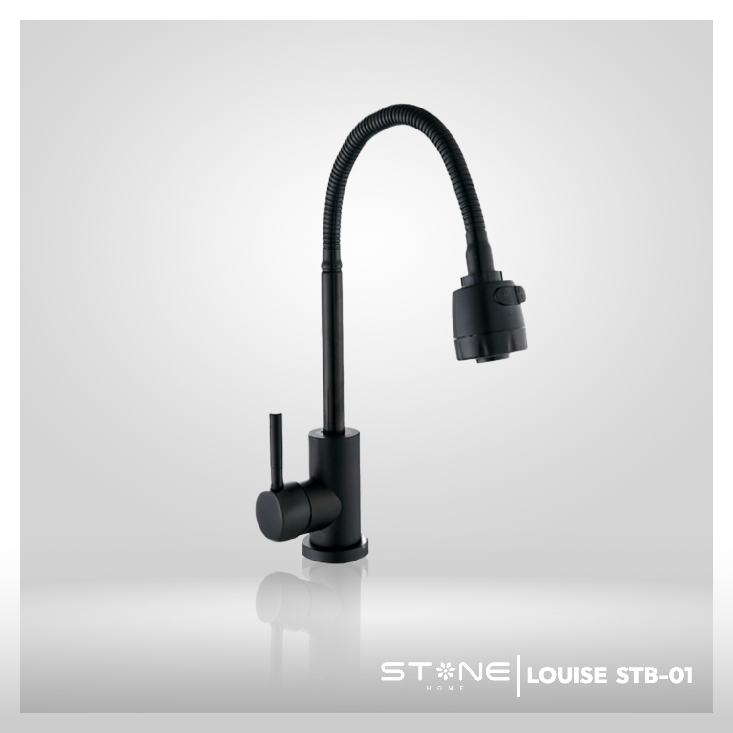 MEZCLADORA  P/COCINA  AL MUEBLE LOUISE STB-01 BLACK STONE - 1
