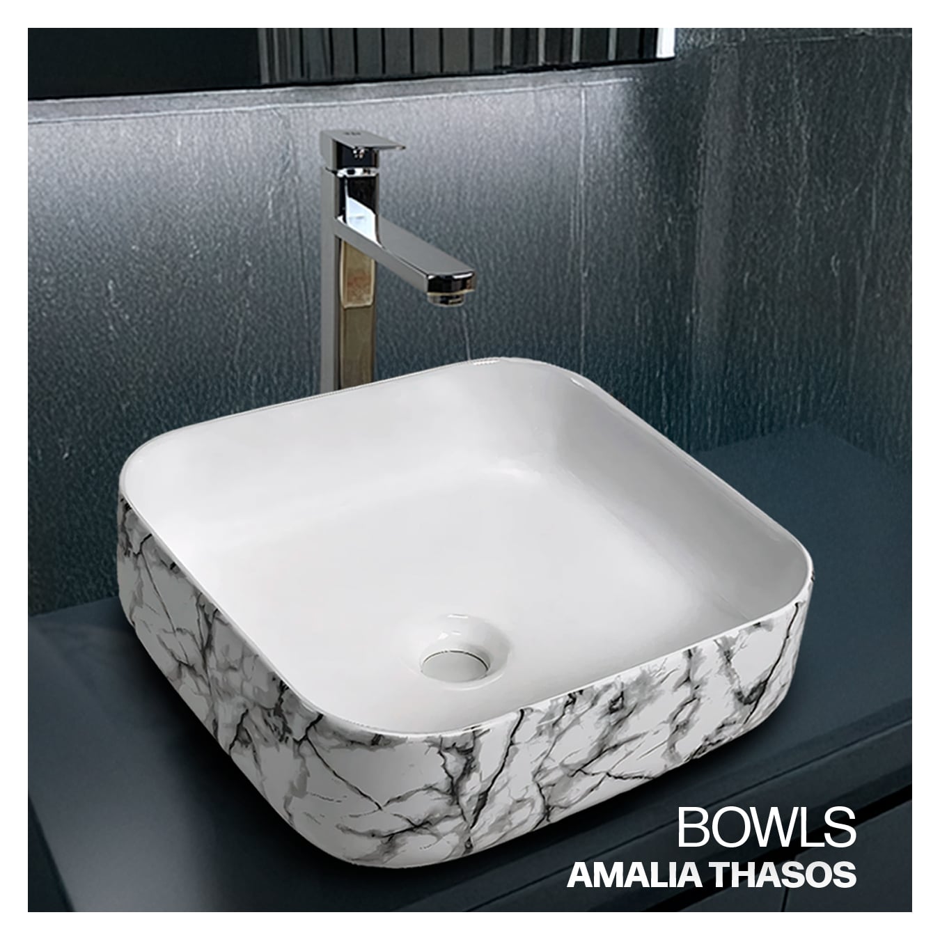 COMBO DE INODORO ESSENCE BLANCO STONE + BOWL AMALIA THASOS + DESAGUE POP UP - 3