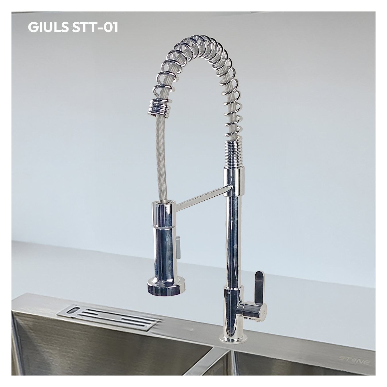 LLAVE DE COCINA AL MUEBLE GIULS STT-01 CROMADO STONE - 3
