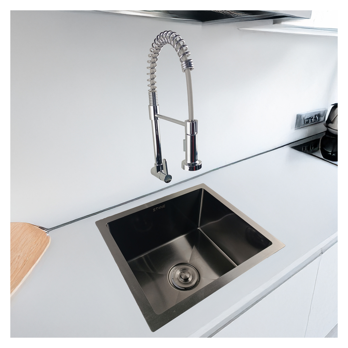 LLAVE DE COCINA A LA PARED GIULS STW-01 CROMADO STONE - 2