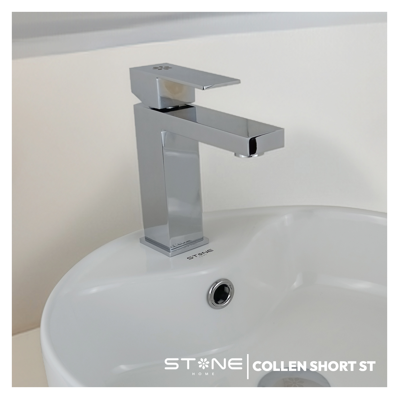 MEZCLADORA MONOCOMANDO PBOWL COLLEN SHORT ST-01 CROMADO STONE - 2