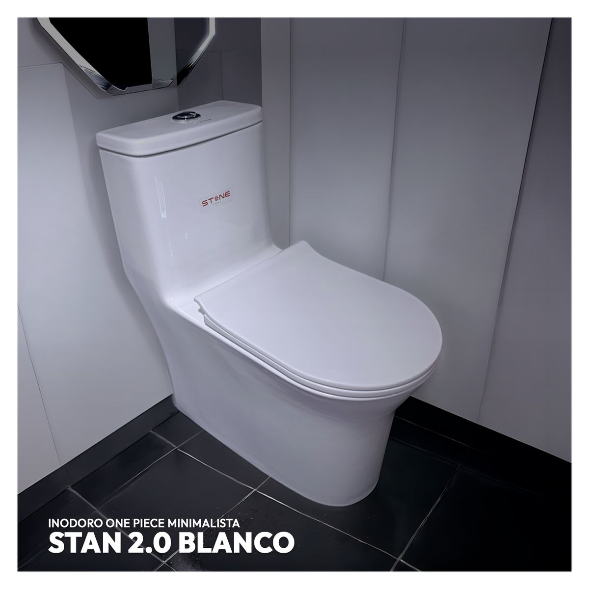 INODORO ONE PIECE MINIMALISTA STAN 2.0 BLANCO STONE - 1