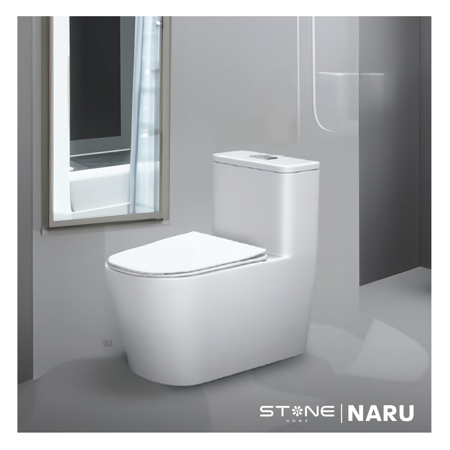 COMBO INODORO ONE PIECE NARU BLANCO + BOWL ADALIA BLANCO STONE + DESAGUE POP UP GRANDE P/BOWL CROMADO STONE - 2