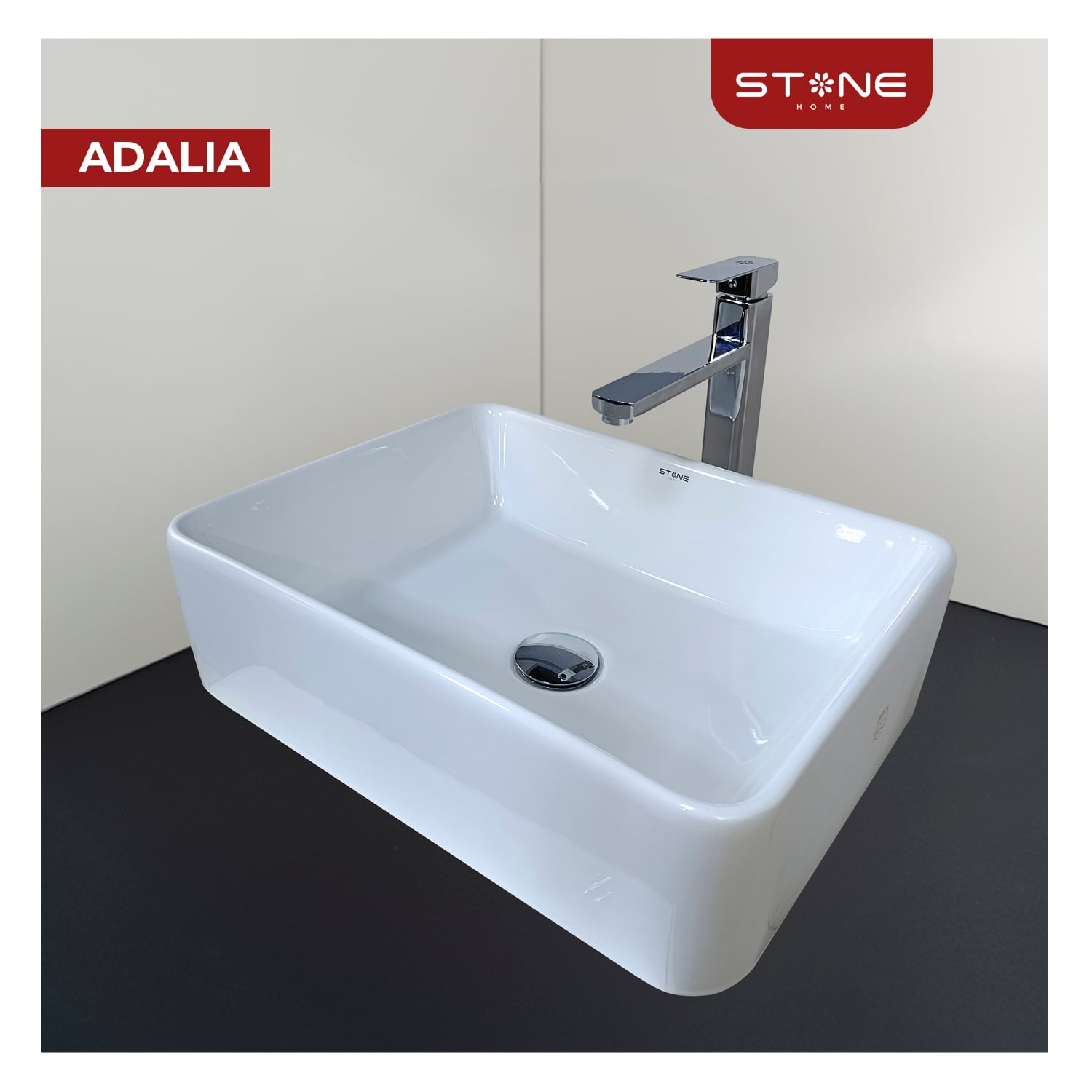COMBO INODORO ONE PIECE NARU BLANCO + BOWL ADALIA BLANCO STONE + DESAGUE POP UP GRANDE P/BOWL CROMADO STONE - 4