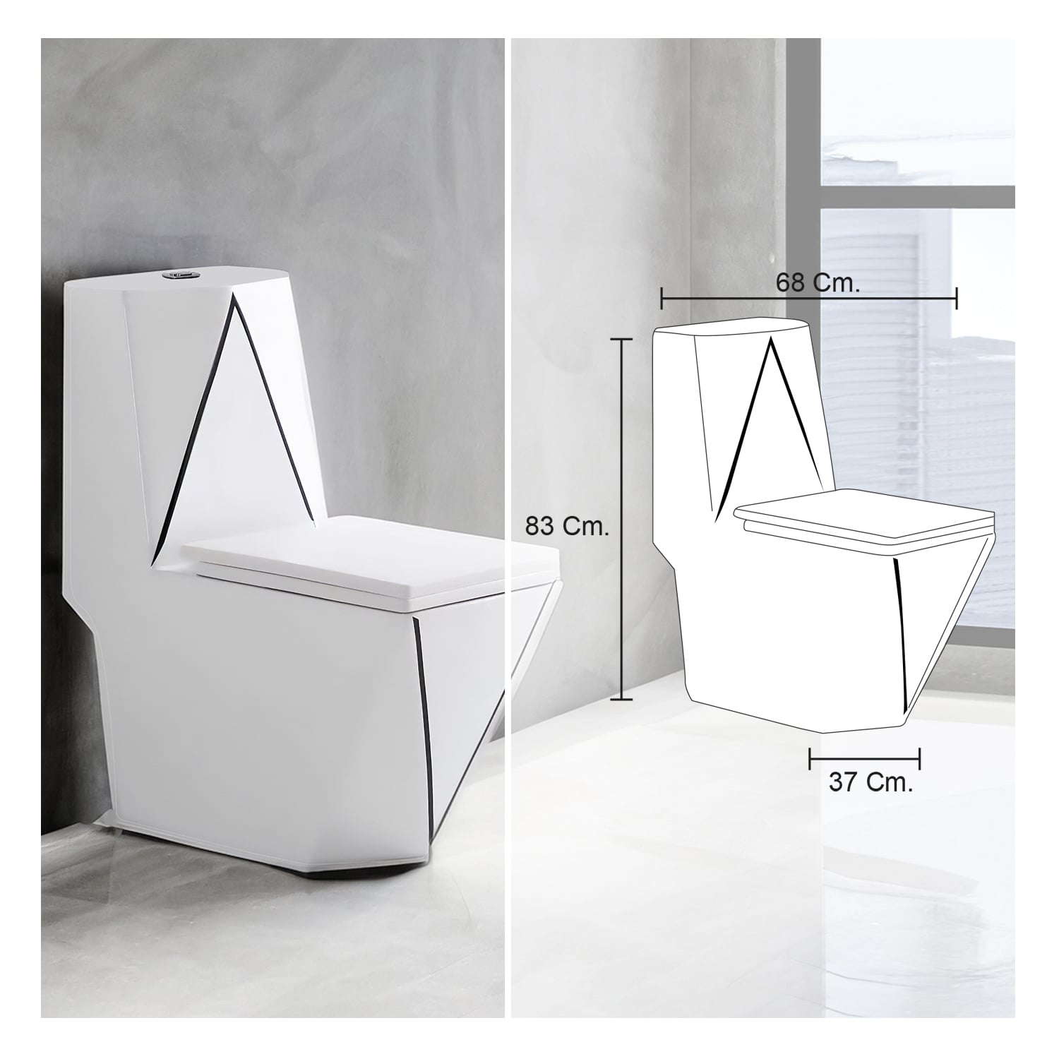 COMBO INODORO HERSEL BLANCO CON NEGRO + BOWL AMALIA CLASSIC + DESAGUE POP UP GRANDE P/BOWL CROMADO STONE - 4
