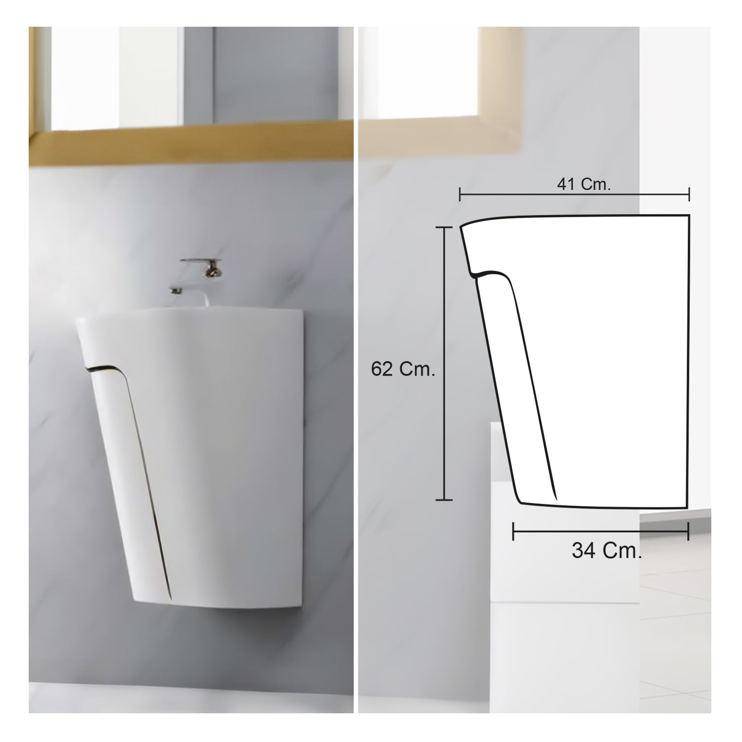 COMBO INODORO HANK CUADRADO BLANCO C/ NEGRO + LAVATORIO LIOR BLANCO C/ NEGRO STONE + DESAGUE POP UP GRANDE P/BOWL NEGRO STONE - 5