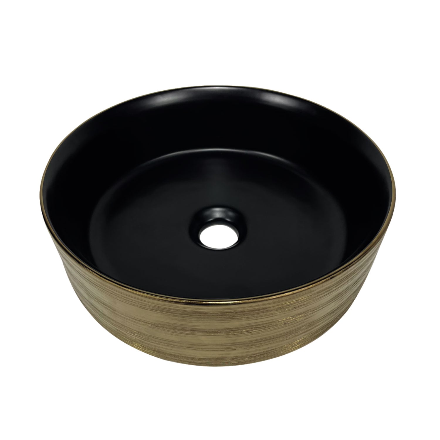 COMBO INODORO SANDER NEGRO + BOWL CIRCULAR RUSTIC LINE TOPAZ STONE + DESAGUE POP UP GRANDE P/BOWL CROMADO STONE - 6