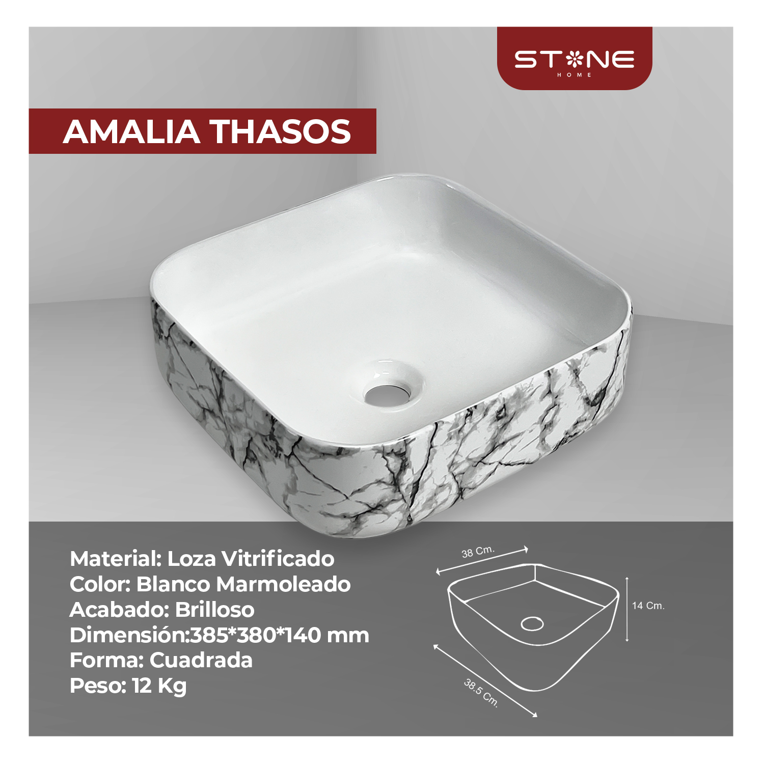 COMBO MUEBLE ONIX + BOWL AMALIA THASOS + MEZCLADORA COLLEN STB + DESAGUE PUSH NEGRO - 4