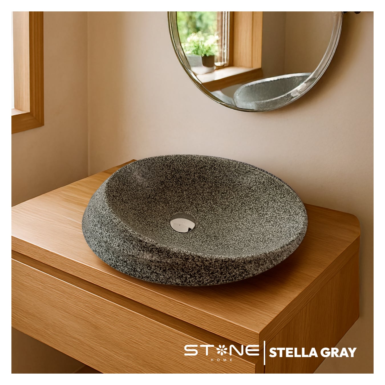 COMBO MUEBLE AMARO + BOWL STELLA GREY + MEZCLADORA COLLEN STB + DESAGUE PUSH NEGRO - 4