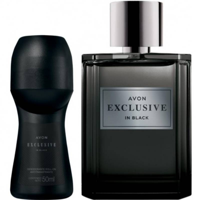 SET PERFUME AVON X 2 EXCLUSIVE IN BLACK AROMA HERBAL AMADERADADE HOMBRE - 1