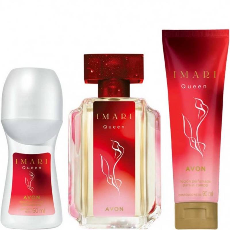 SET PERFUME AVON X 3 IMARI QUEEN AROMA FLORAL FRUTAL POR MUJER - 1
