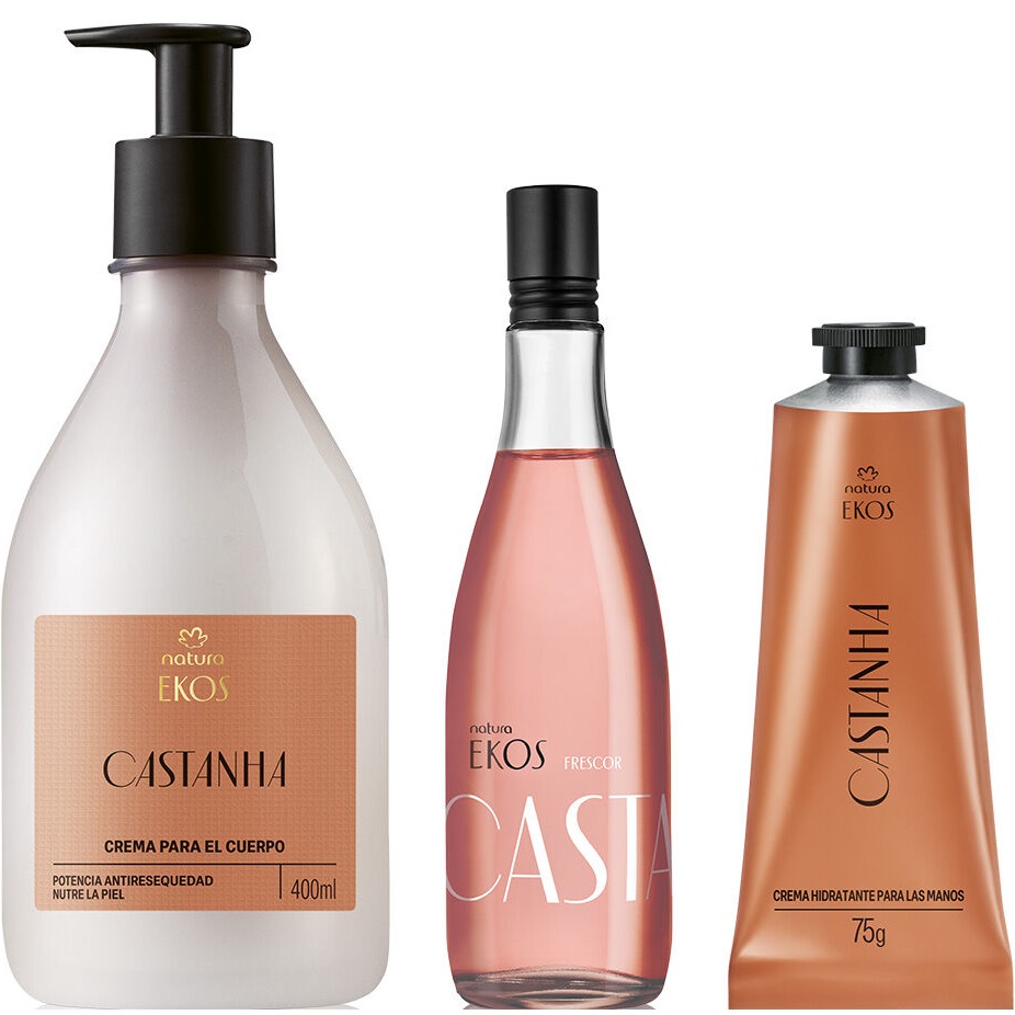 ACK X3 EKOS FRESCOR, CREMA CORPORAL Y CREMA DE MANO CASTAÑA AROMA DULCE ORIENTAL DE NATURA - 1