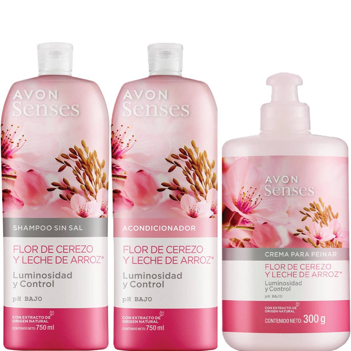 FLOR DE CEREZO Y LECHE DE ARROZ AVON SENSES  x3 - 1