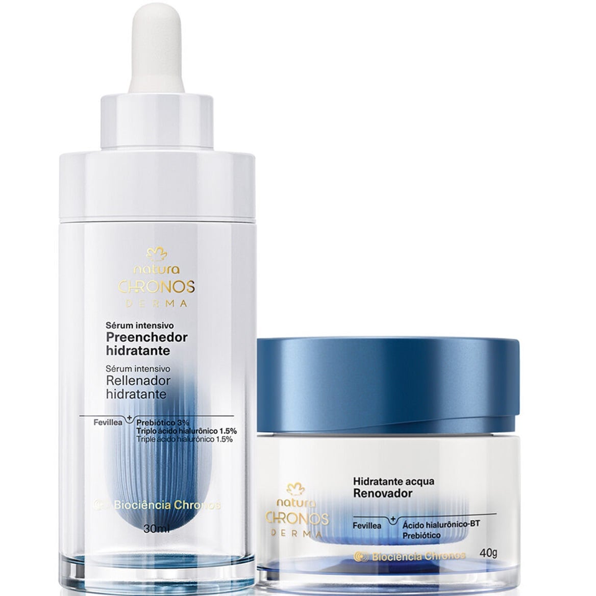 KIT CHRONOS HIDRATANTE ACQUA RENOVADOR Y SÉRUM INTENSIVO RELLENADOR HIDRATANTE DE NATURA - 1