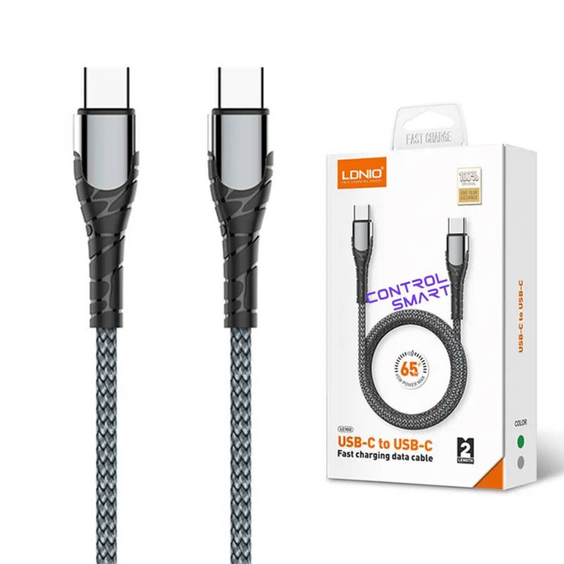 CABLE USB-C LDNIO A USB-C PARA MACBOOK PRO AIR DE 2MT ANTI QUEBRADURAS LC102 - 1