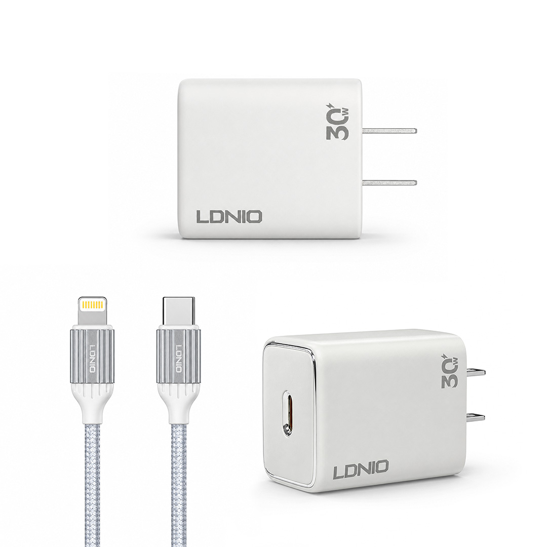CARGADOR LDNIO DE 30W IPHONE 11, 11 PRO, 11 PRO MAX + CABLE DE 1MT A1508 - 4