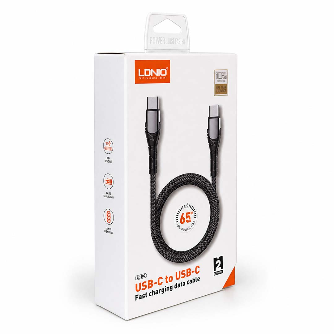 CABLE LDNIO USB TIPO C A TIPO C PARA CELULAR -DE 2MT LC102 - 3