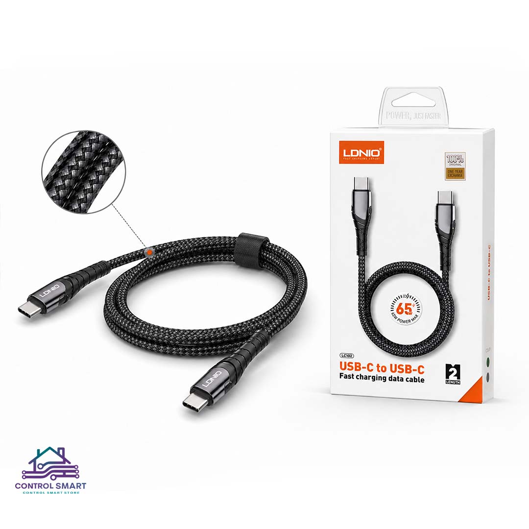 CABLE LDNIO USB TIPO C A TIPO C PARA CELULAR -DE 2MT LC102 - 5