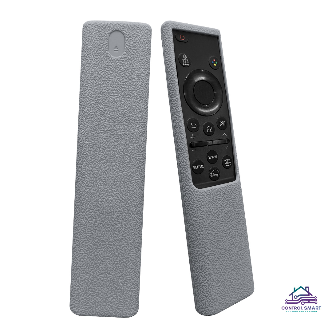 FUNDA CASE PROTECTOR SILICONA CONTROL SAMSUNG QLED PLOMO - 1