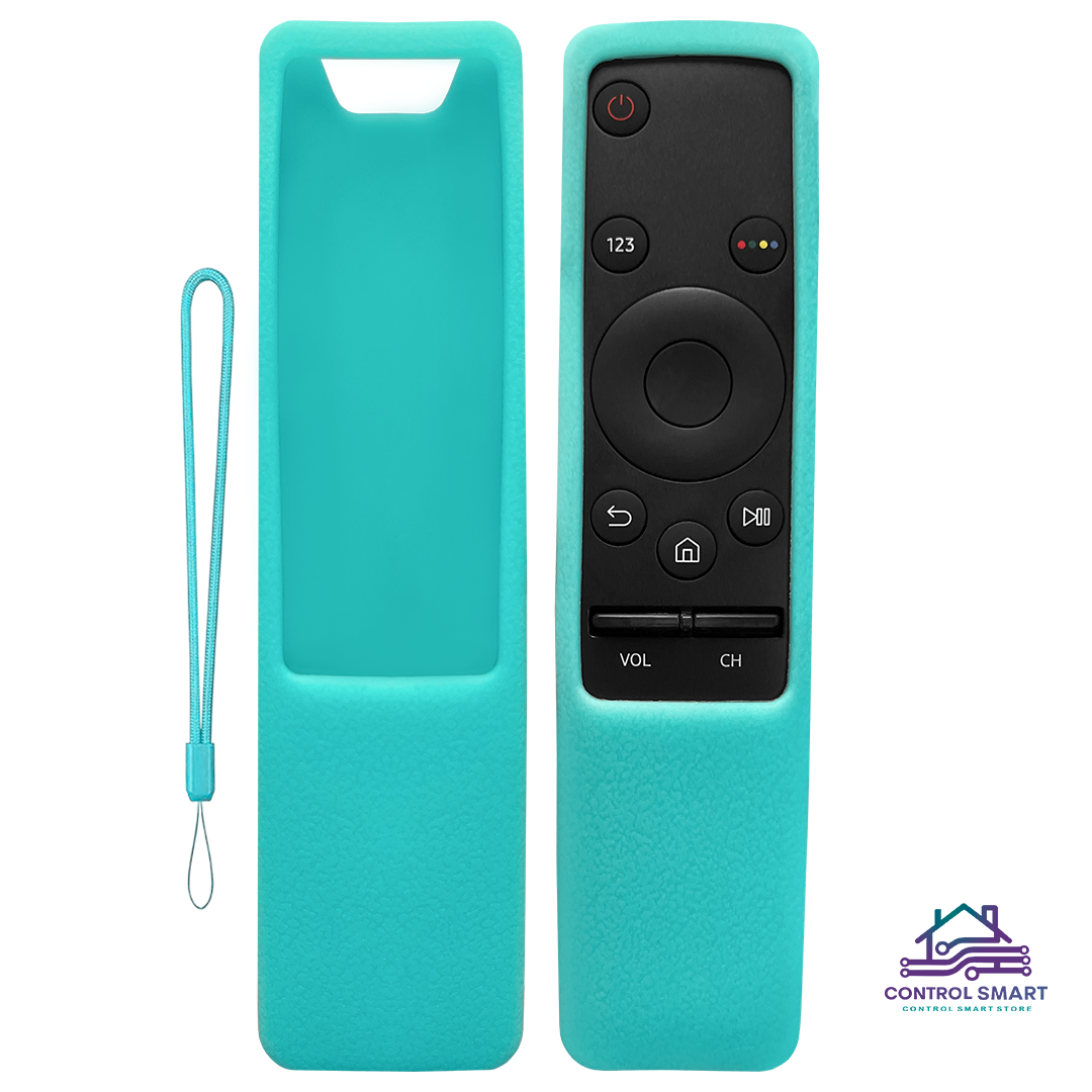 FUNDA PROTECTOR DE SILICONA PARA CONTROL SAMSUNG CURVO - TURQUESA - 1
