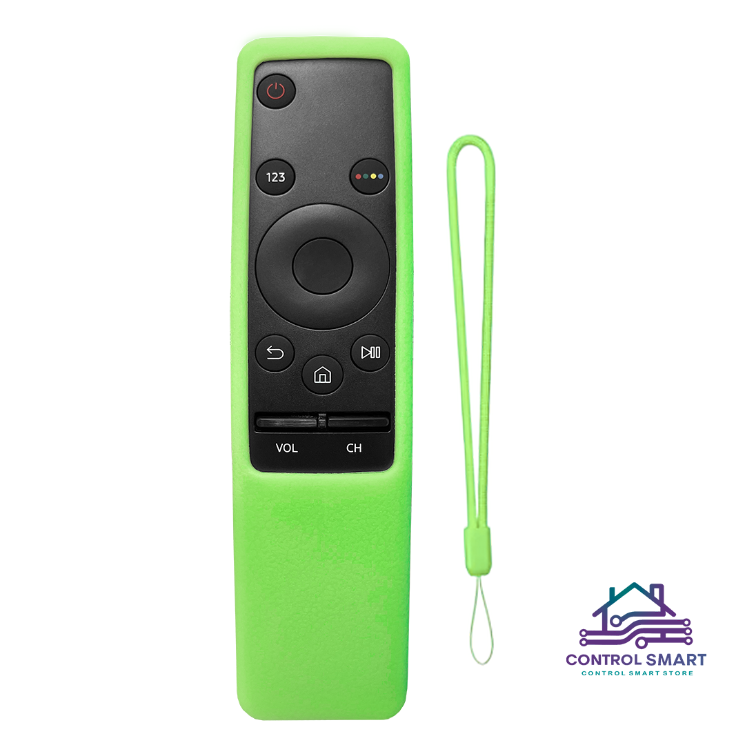 FUNDA PROTECTOR DE SILICONA PARA CONTROL SAMSUNG CURVO - VERDE FOSFORESCENTE - 1