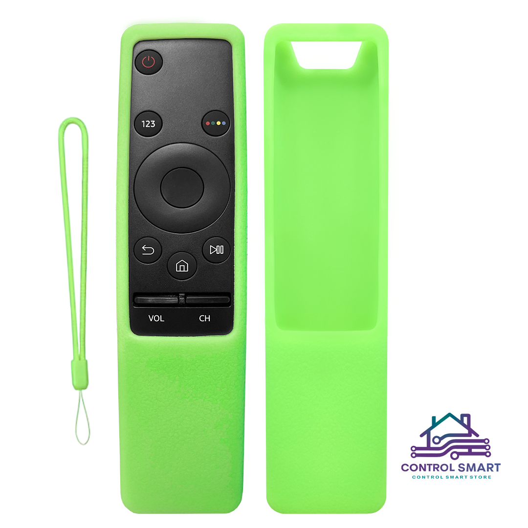 FUNDA PROTECTOR DE SILICONA PARA CONTROL SAMSUNG CURVO - VERDE FOSFORESCENTE - 2