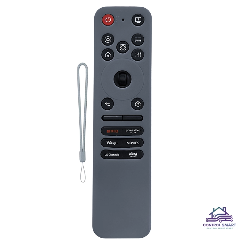 FUNDA DE SILICONA CERRADA PARA CONTROL LG MAGIC 2025 – COLOR PLOMO - 2