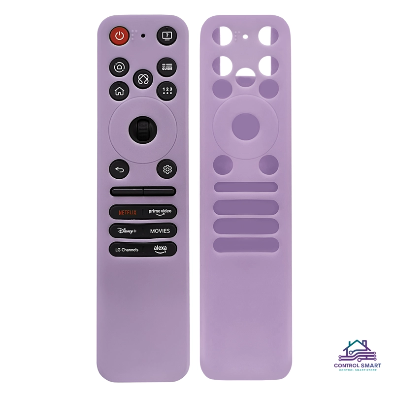 FUNDA DE SILICONA CERRADA PARA CONTROL LG MAGIC 2025 – COLOR LILA - 1