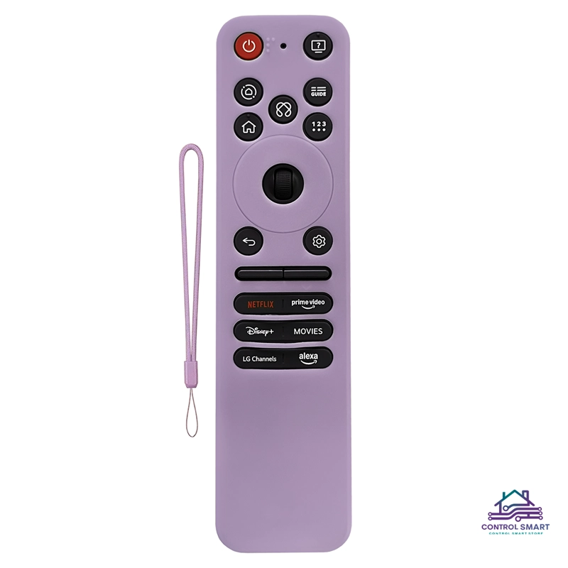FUNDA DE SILICONA CERRADA PARA CONTROL LG MAGIC 2025 – COLOR LILA - 2