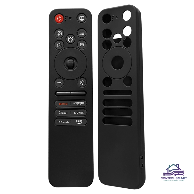 FUNDA DE SILICONA CERRADA PARA CONTROL LG MAGIC 2025 – COLOR NEGRO - 1