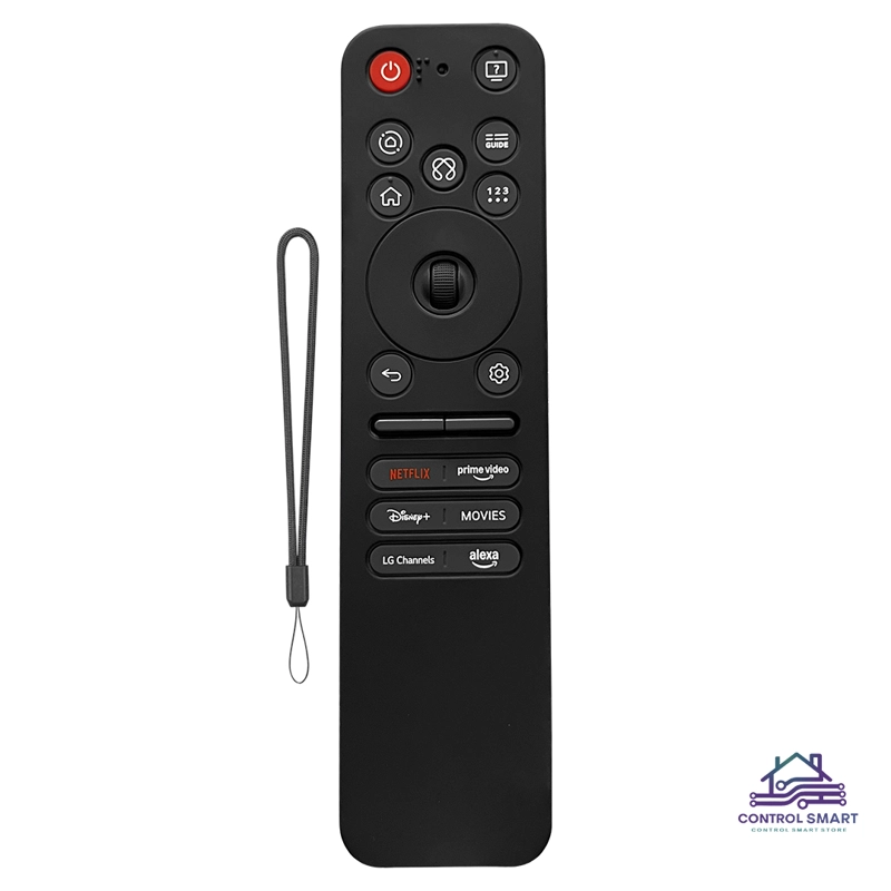 FUNDA DE SILICONA CERRADA PARA CONTROL LG MAGIC 2025 – COLOR NEGRO - 2