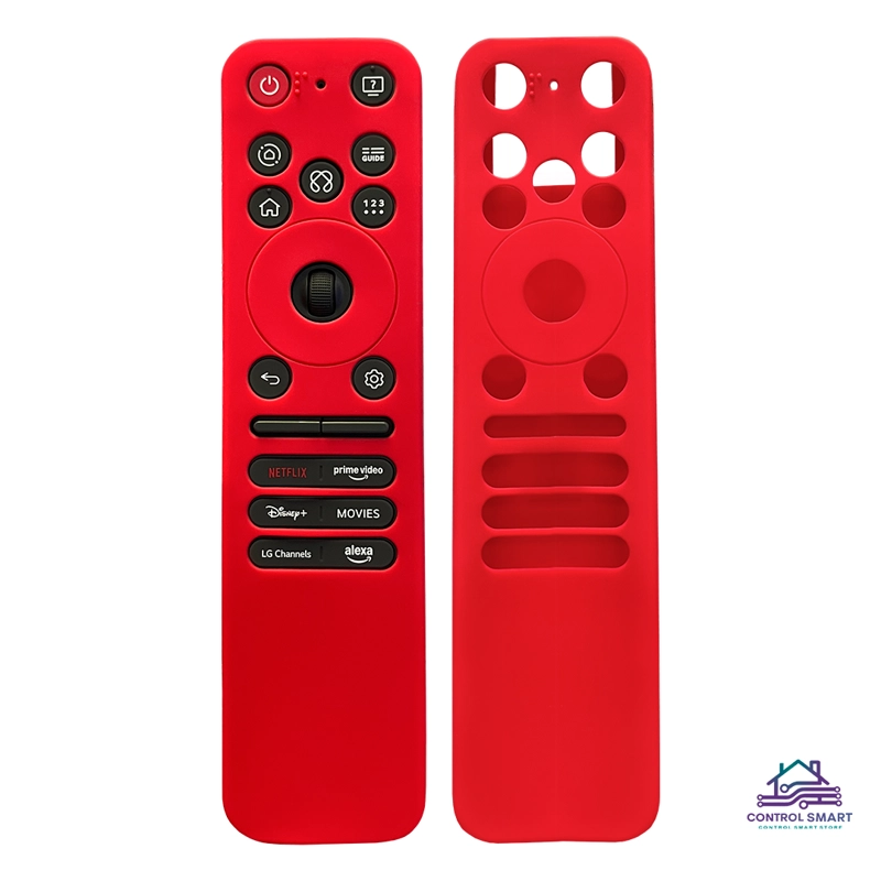 FUNDA DE SILICONA CERRADA PARA CONTROL LG MAGIC 2025 – COLOR ROJO - 1