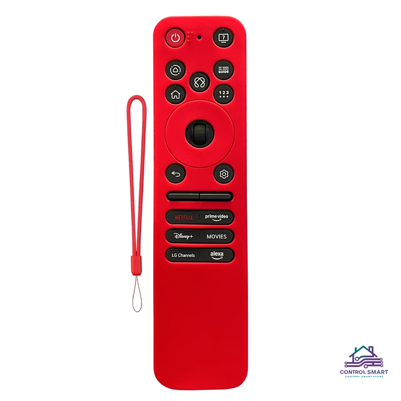 FUNDA DE SILICONA CERRADA PARA CONTROL LG MAGIC 2025 – COLOR ROJO - 2