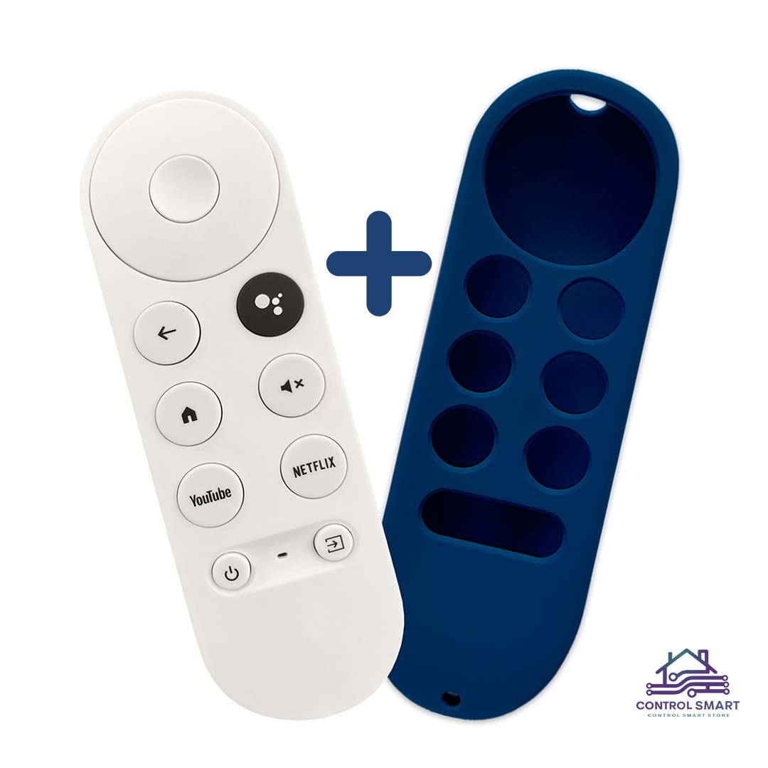CONTROL REMOTO  PARA CHROMECAST GOOGLE TV 4K HD CON FUNDA PROTECTORA – COLOR AZUL NOCHE - 1