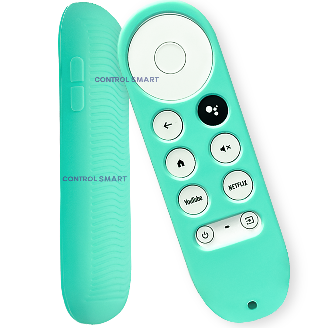 CONTROL REMOTO  PARA CHROMECAST GOOGLE TV 4K HD CON FUNDA PROTECTORA – COLOR VERDE AGUA - 3