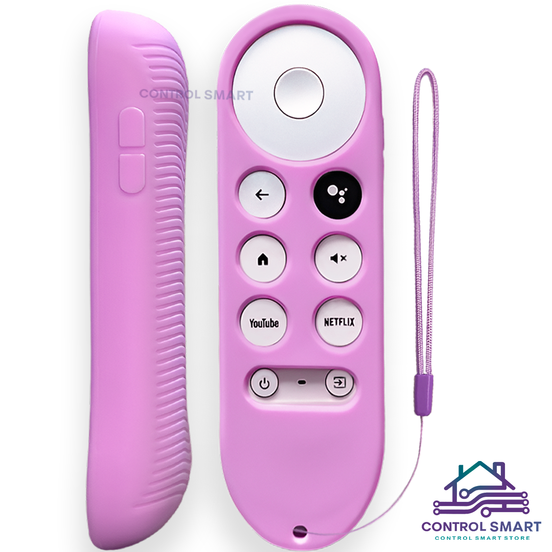 CONTROL REMOTO  PARA CHROMECAST GOOGLE TV 4K HD CON FUNDA PROTECTORA – COLOR ROSA - 2