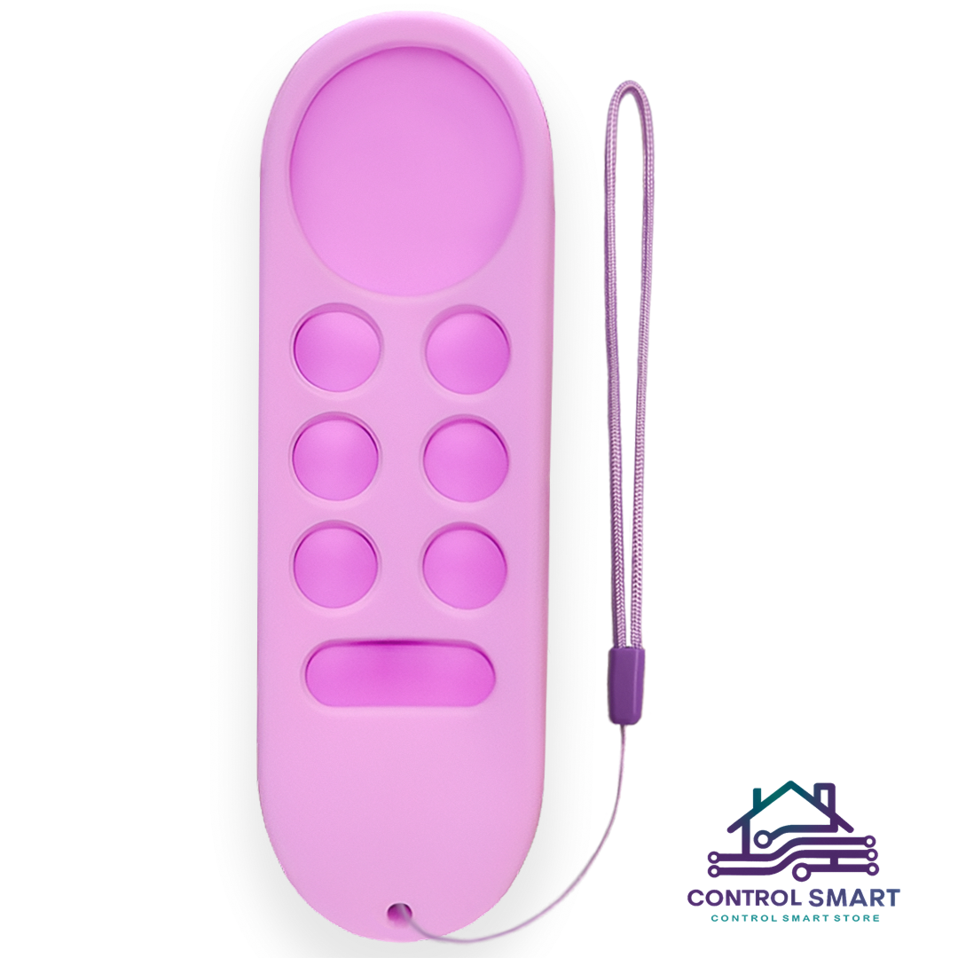 CONTROL REMOTO  PARA CHROMECAST GOOGLE TV 4K HD CON FUNDA PROTECTORA – COLOR ROSA - 3