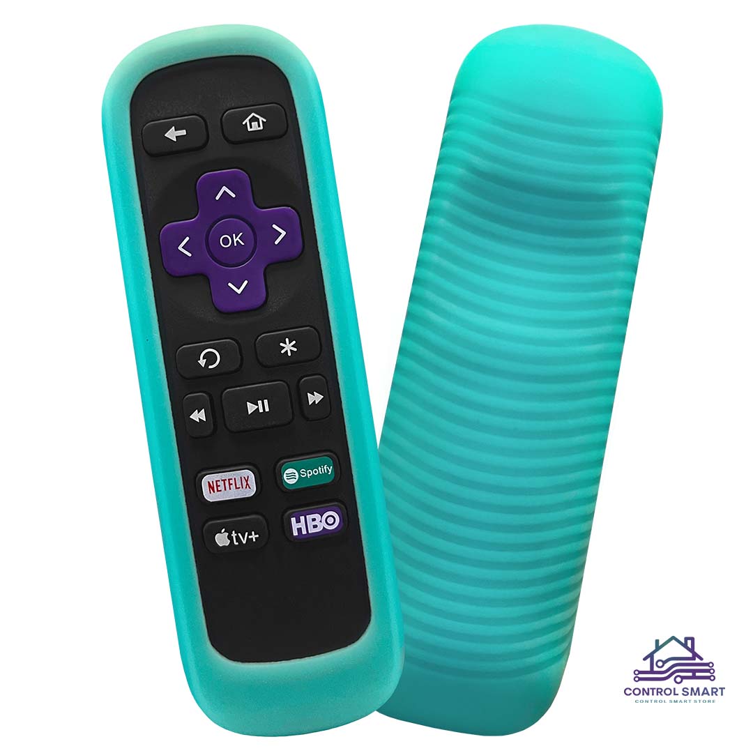 FUNDA DE SILICONA PROTECTORA PARA CONTROL ROKU ANTIDESLIZANTE–TURQUESA - 1