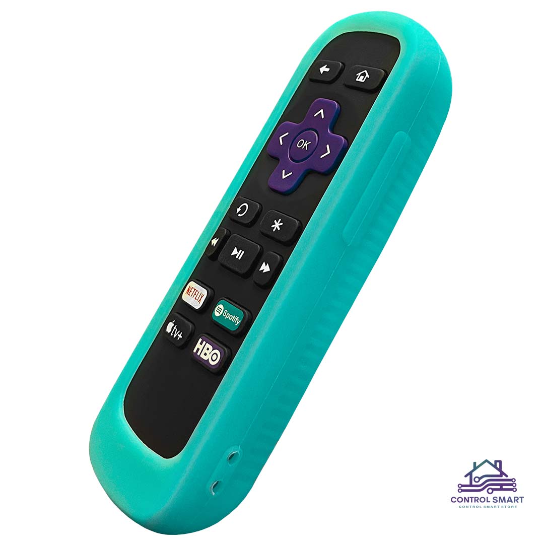 FUNDA DE SILICONA PROTECTORA PARA CONTROL ROKU ANTIDESLIZANTE–TURQUESA - 3