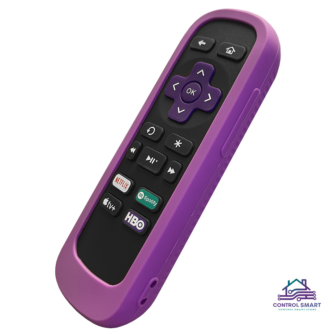 FUNDA DE SILICONA PROTECTORA PARA CONTROL ROKU ANTIDESLIZANTE– MORADO - 2
