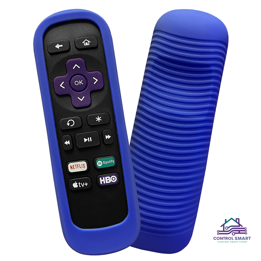 FUNDA DE SILICONA PROTECTORA PARA CONTROL ROKU ANTIDESLIZANTE– AZUL - 1