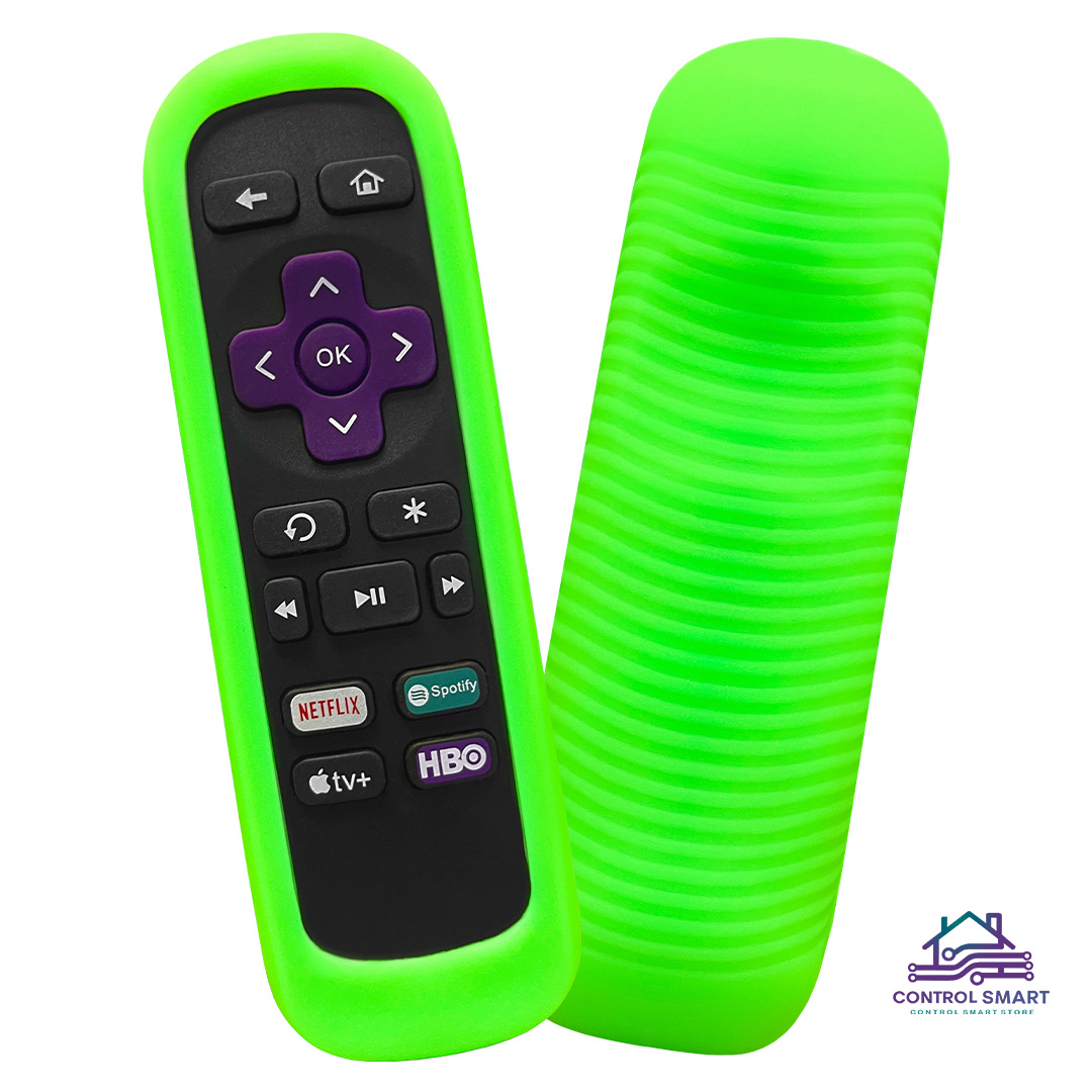 FUNDA DE SILICONA PROTECTORA PARA CONTROL ROKU ANTIDESLIZANTE– VERDE - 1