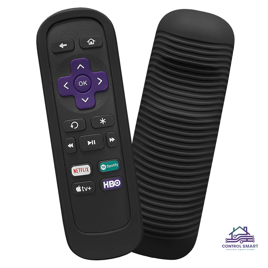 FUNDA DE SILICONA PROTECTORA PARA CONTROL ROKU ANTIDESLIZANTE– NEGRO - 1