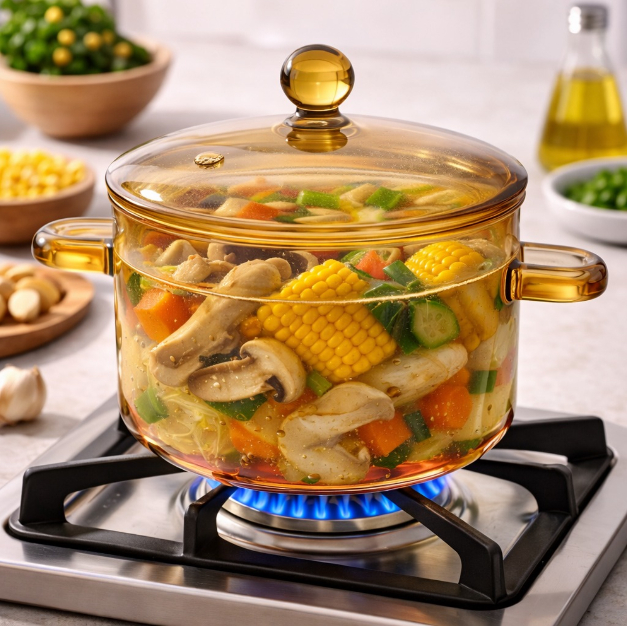 OLLA GOLD VIDRIO BOROSILICATO CON TAPA 1.5 LITROS - 1