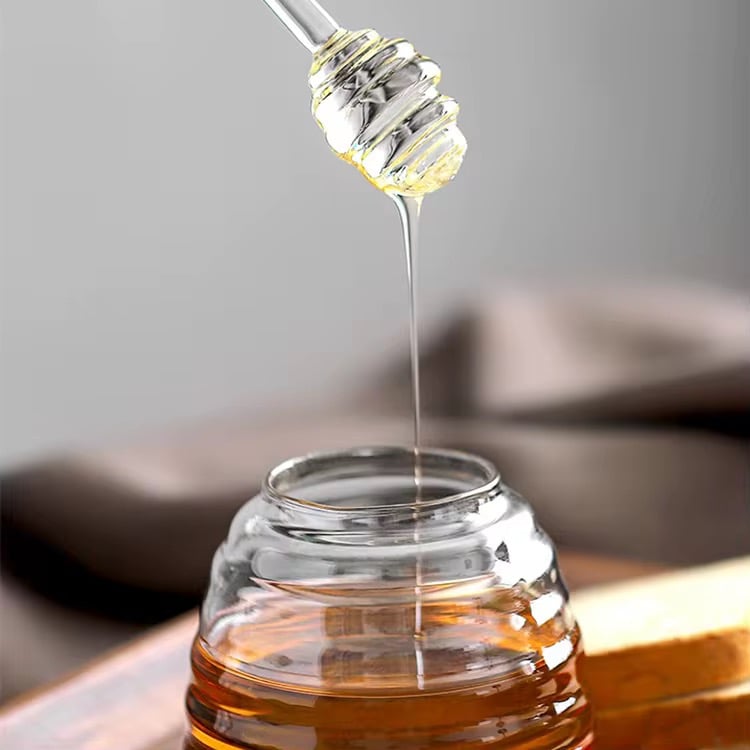 MIELERO DE VIDRIO CON TAPA Y CUCHARA 500ML - 3