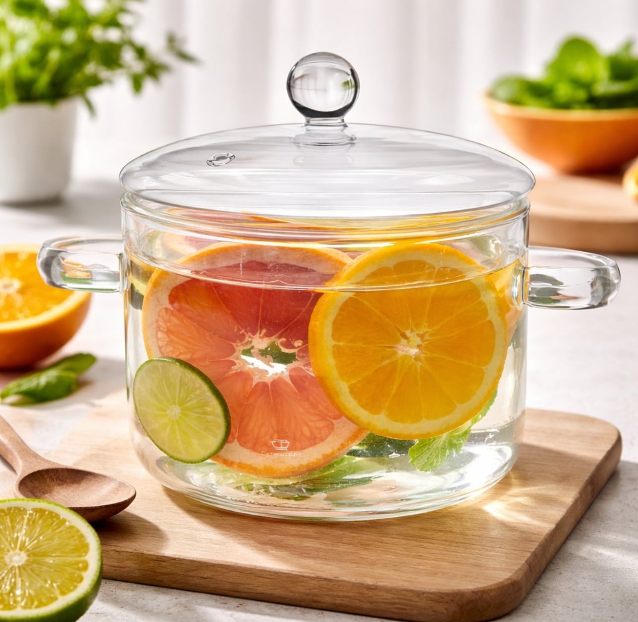 OLLA DE VIDRIO BOROSILICATO CON TAPA 1.5 LITROS - 1