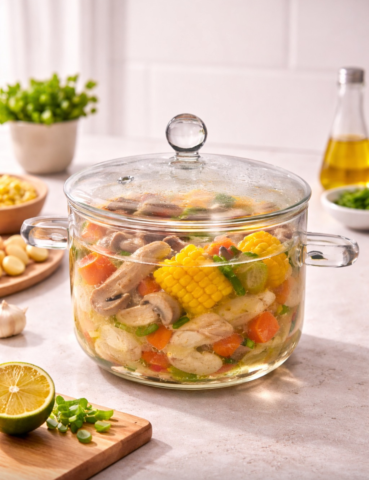 OLLA DE VIDRIO BOROSILICATO CON TAPA 1.5 LITROS - 3